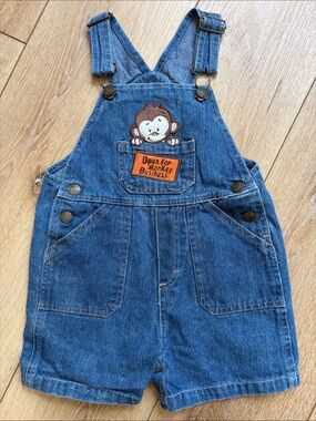 vintage denim shortalls Monkey Business 18 Months Cotton